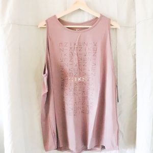 New Nike 2X Rust Pink Tank Top with gold logo